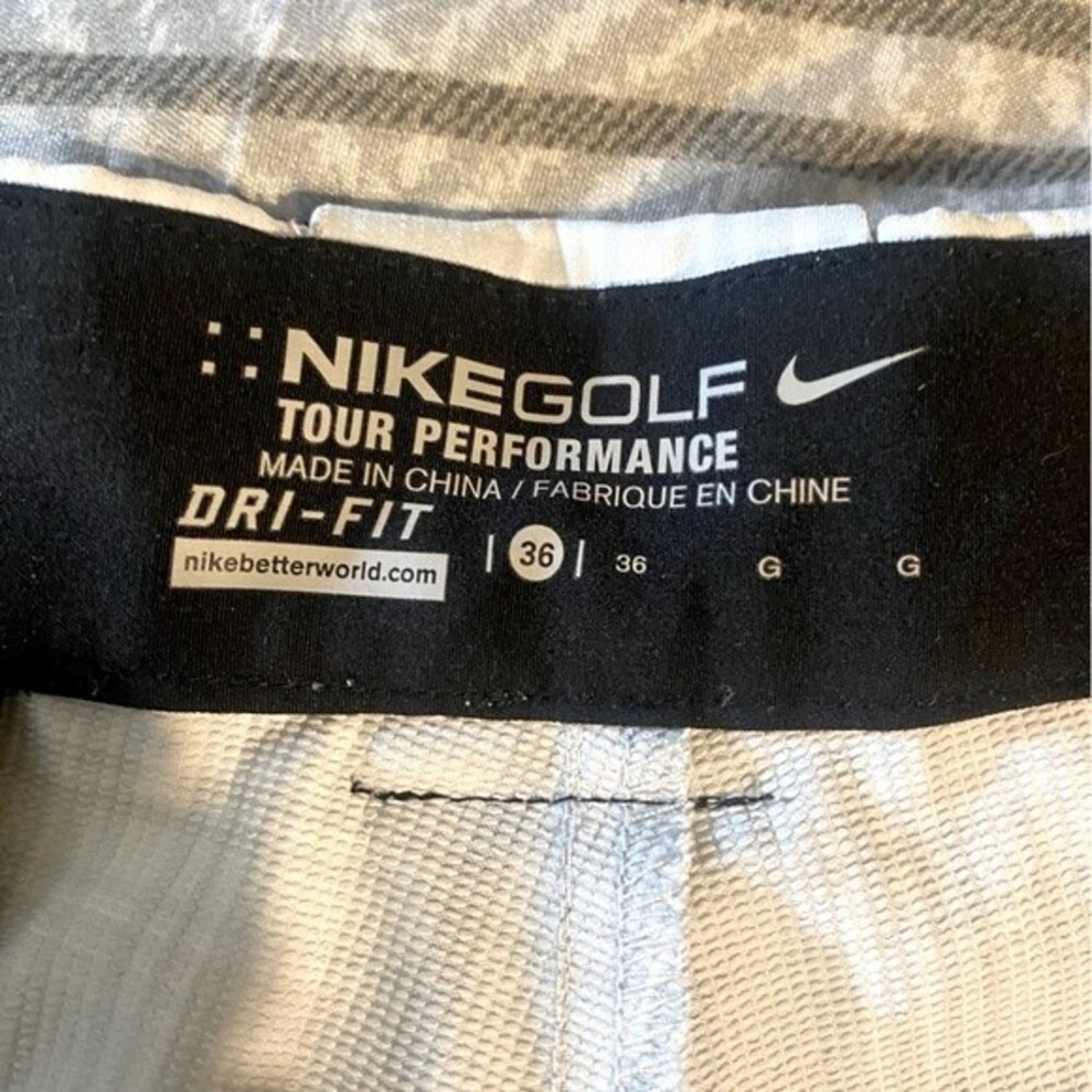 Men’s Nike Golf tour performance dri-fit shorts light grey plaid size 36 - Picture 4 of 10